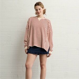 American Eagle Big Hug Crew Neck Waffle Sweatshirt